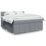 vidaXL Sommier à lattes de lit avec matelas Gris clair 180x200cm Tissu