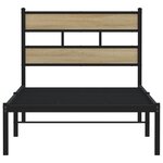 vidaXL Cadre de lit en métal sans matelas chêne sonoma 75x190 cm