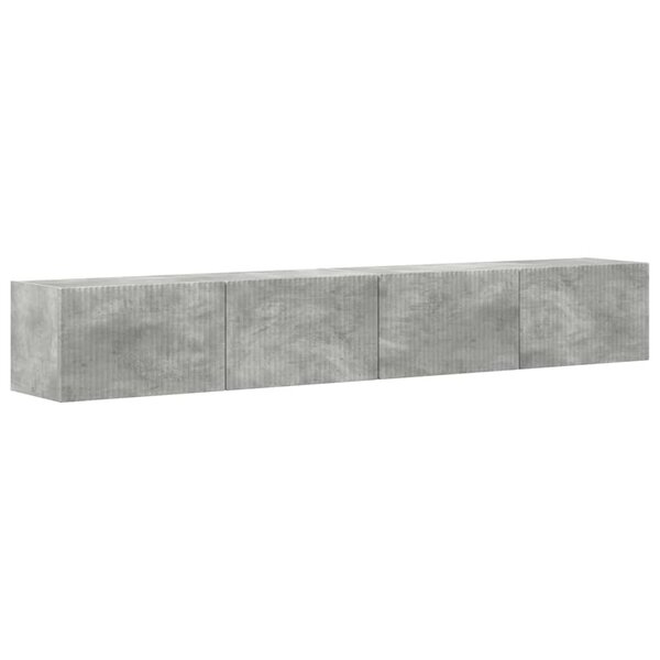 vidaXL Meuble TV mural 2 Pièces Béton 60 x 31 x 29.5 cm Bois d'ingénierie