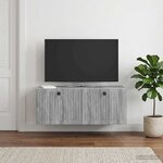 vidaXL Meuble TV mural Sonoma gris 78 5 x 31 x 30 cm Bois d'ingénierie