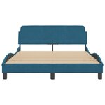 vidaXL Cadre de lit et tête de lit sans matelas bleu 140x200cm velours