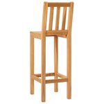 vidaXL Tabouret de bar 2 Pièces Naturel Bois de teck massif