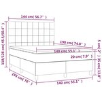 vidaXL Sommier à lattes de lit avec matelas Noir 140x190 cm Tissu