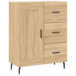 vidaXL Buffet haut Chêne sonoma 69 5x34x180 cm Bois d'ingénierie