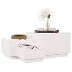 vidaXL Boîtes de rangement et couvercles 3Pièces Blanc Bois massif de pin