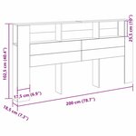 Buffet de tête vidaXL Chêne noir 200x18 5x104 5 cm