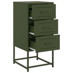 vidaXL Tables de chevet 2 Pièces vert olive 36x39x78 cm acier