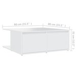 vidaXL Table basse blanc 80x80x31 cm bois d'ingénierie
