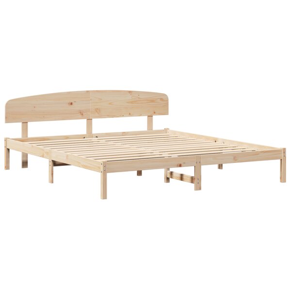 vidaXL Cadre de lit avec tête de lit 180x200 cm en bois massif de pin