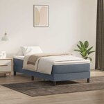 vidaXL Sommier à lattes de lit et matelas gris foncé 80x220 cm velours