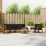 vidaXL Ensemble de canapés d'extérieur 7 Pièces Naturel et Noir