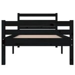 vidaXL Cadre de lit sans matelas noir bois massif 100x200 cm