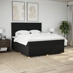 vidaXL Sommier à lattes de lit avec matelas Noir 180x200 cm Tissu