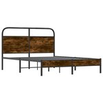 vidaXL Cadre de lit sans matelas 140x190 cm chêne fumé bois ingénierie