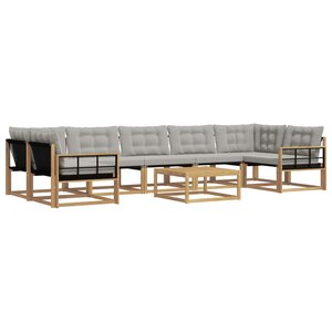 vidaXL Ensemble de canapés d'extérieur 8 pc Blanc et gris clair