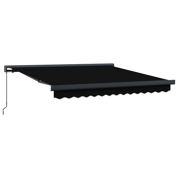 vidaXL Auvent Rétractable Noir 350 x 250 cm Tissu et Métal