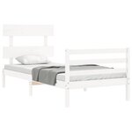 vidaXL Cadre de lit sans matelas blanc bois massif