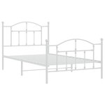vidaXL Cadre de lit métal sans matelas et pied de lit blanc 100x190 cm