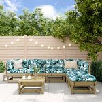 vidaXL Salon de jardin 7 Pièces avec coussins bois de pin imprégné