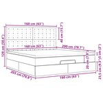 VidaXL Cadre de lit ottoman avec matelas gris foncé 160x200cm velours