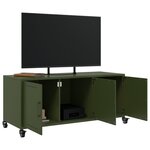 vidaXL Meuble TV vert olive 100 5x39x43 5 cm acier