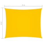 vidaXL Voile de parasol Tissu Oxford rectangulaire 3x4 m Jaune