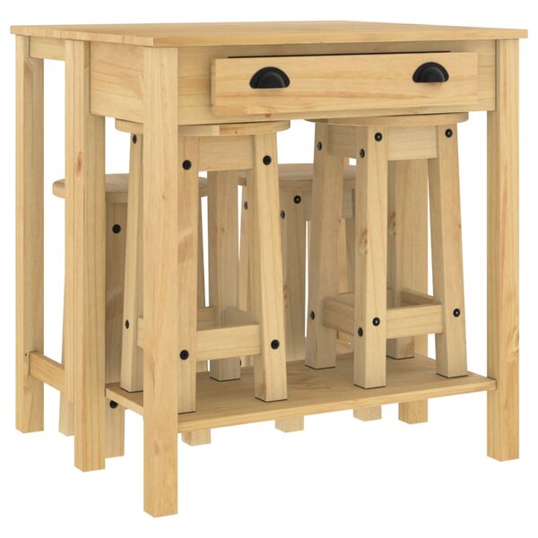vidaXL Ensemble de bar 5 Pièces Bois de pin massif