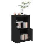 vidaXL Armoire latérale avec lumières LED noir bois d'ingénierie