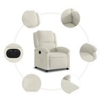vidaXL Fauteuil inclinable électrique Crème Velours