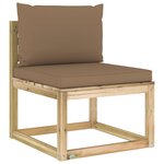 Vidaxl salon de jardin 7 pièces avec coussins bois de pin imprégné