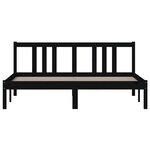 vidaXL Cadre de lit Noir Bois massif 150x200 cm Très grand
