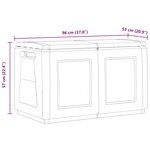 vidaXL Boîte de rangement de jardin 96x53x57 cm 230 L Gris foncé noir
