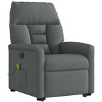 vidaXL Fauteuil inclinable de massage électrique Gris foncé Tissu