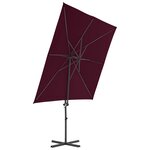 vidaXL Parasol de jardin en porte-à-faux mât en acier rouge bordeaux