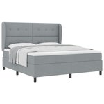 vidaXL Lit à ressorts avec matelas Gris clair 180 x 200 cm tissu