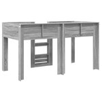 vidaXL Lit Superposé pour Enfants Gris Sonoma 90 x 200 cm