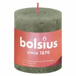 Bolsius Bougies pilier rustiques Shine 4 Pièces 80x68 mm Vert olive