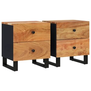 vidaXL Tables de chevet 2 Pièces 40x33x46 cm Bois d'acacia massif