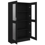 vidaXL Armoire à vitrine Noir 82 5x30 5x150 cm Bois d'ingénierie