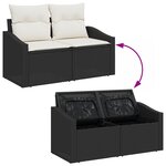 vidaXL Ensemble de 7 Canapés de Jardin avec Coussins Noir en Rattan Synthétique