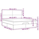VidaXL Cadre de lit ottoman avec matelas noir 160x200 cm tissu