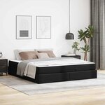 vidaXL Cadre de lit avec matelas Noir 180 x 200 cm Faux cuir