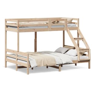 vidaXL Lit superposé sans matelas 80x200/140x200 cm bois massif