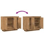vidaXL Buffet chêne artisanal 92x35x75 cm bois d'ingénierie
