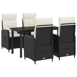 vidaXL Ensemble de salle à manger pour jardin 5 pc Noir et blanc crème