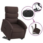 vidaXL Fauteuil inclinable électrique marron foncé tissu