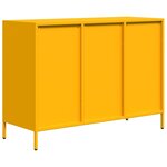 vidaXL Buffet jaune moutarde 101 5x39x73 5 cm acier laminé à froid