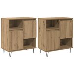 vidaXL Buffet 2 Pièces Chêne artisanal 60 x 35 x 70 cm