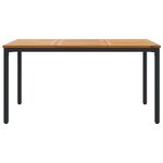 vidaXL Table de jardin Naturel et Noir 150 x 90 x 75 cm