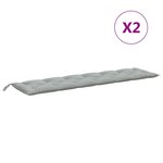vidaXL Coussins de banc de jardin lot de 2 gris clair mélangé tissu